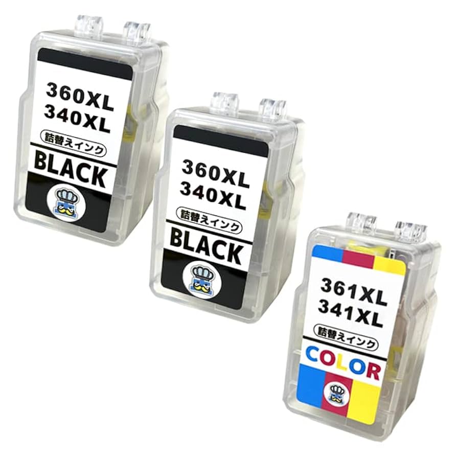 Canon PIXUS 361 Color 360 Black XL各2セット PIXUS キャノン BC-360XL〔大容量 ブラック 黒 純正同様 顔料